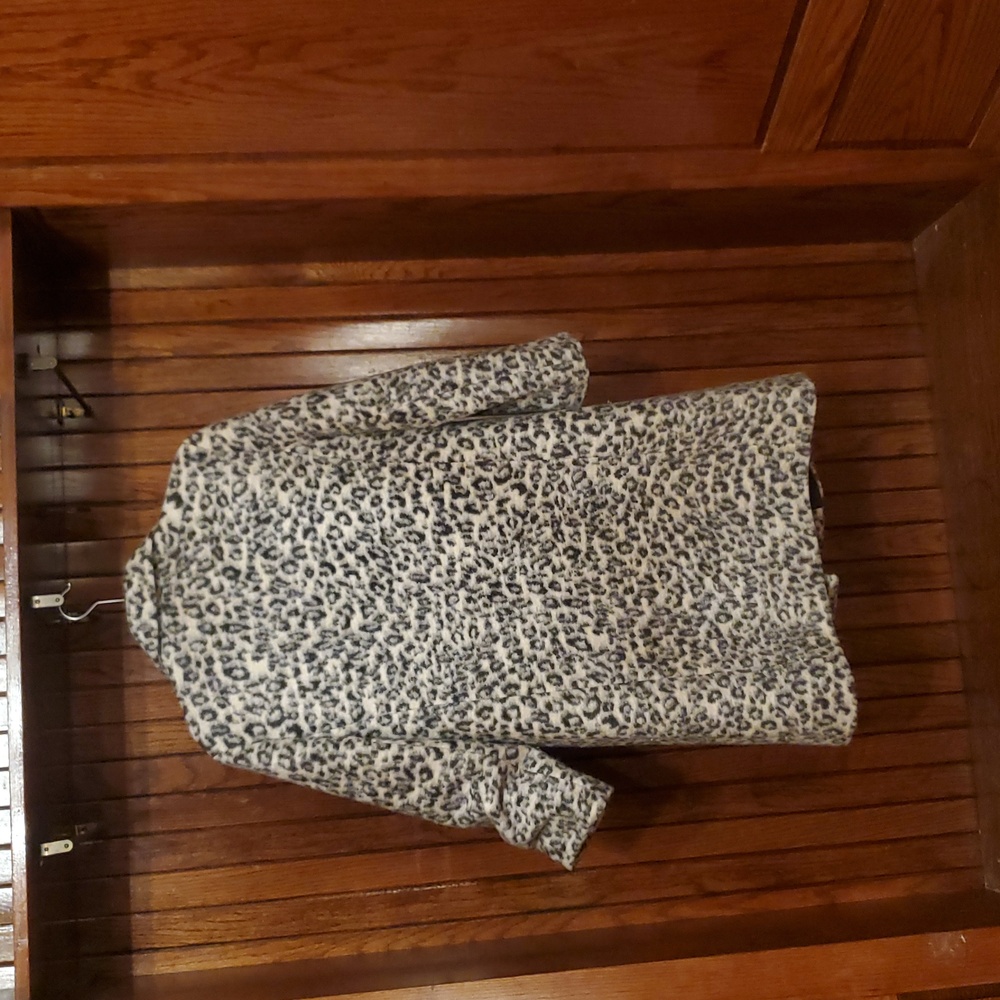 ANNE TAYLOR SIZE MEDIUM Stylish Leopard Print Women's Coat - Picture 9 of 12